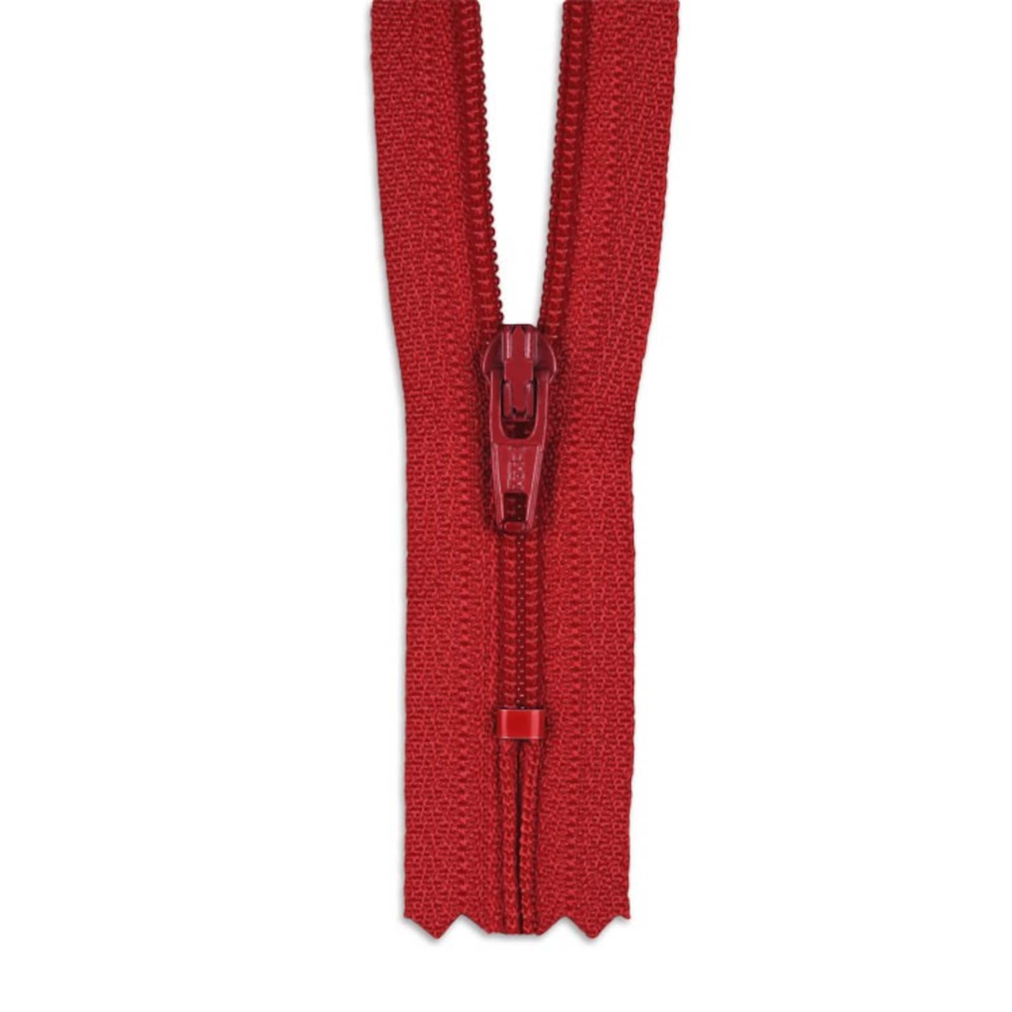 YKK 7" Hot Red #3 Closed End Zipper